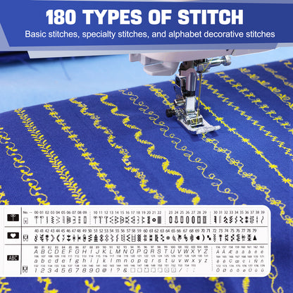 FEIYUE FY710 Computerized Sewing Machine, 180 Stitch Patterns, Stitch Memory