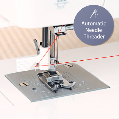 FEIYUE FYe310 Full Size Sewing Machine with Foot Pedal (White, Red, Grey)